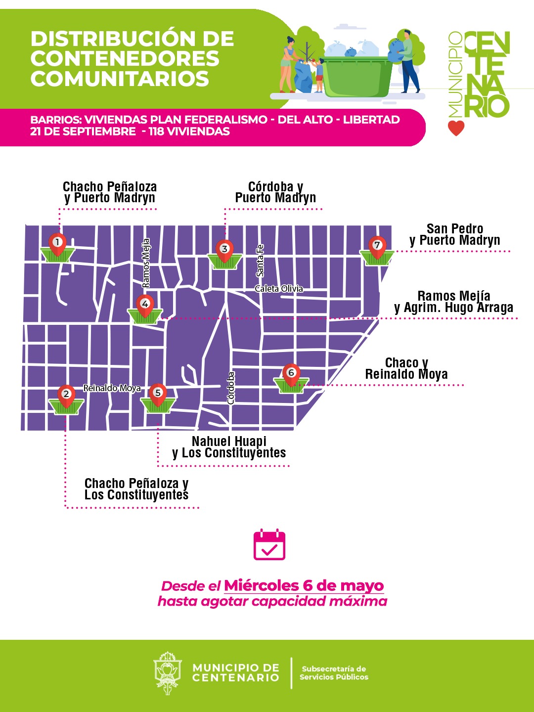 Imagen de CONTENEDORES COMUNITARIOS: EN VIVIENDAS PLAN FEDERALISMO, BARRIO DEL ALTO, LIBERTAD, 21 DE SEPTIEMBRE Y 118 VIVIENDAS 