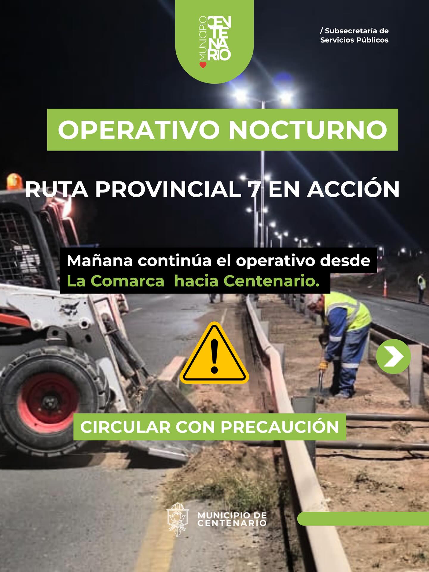 Imagen de ESTE VIERNES CONTINÚA LA LIMPIEZA NOCTURNA DE RUTA 7 