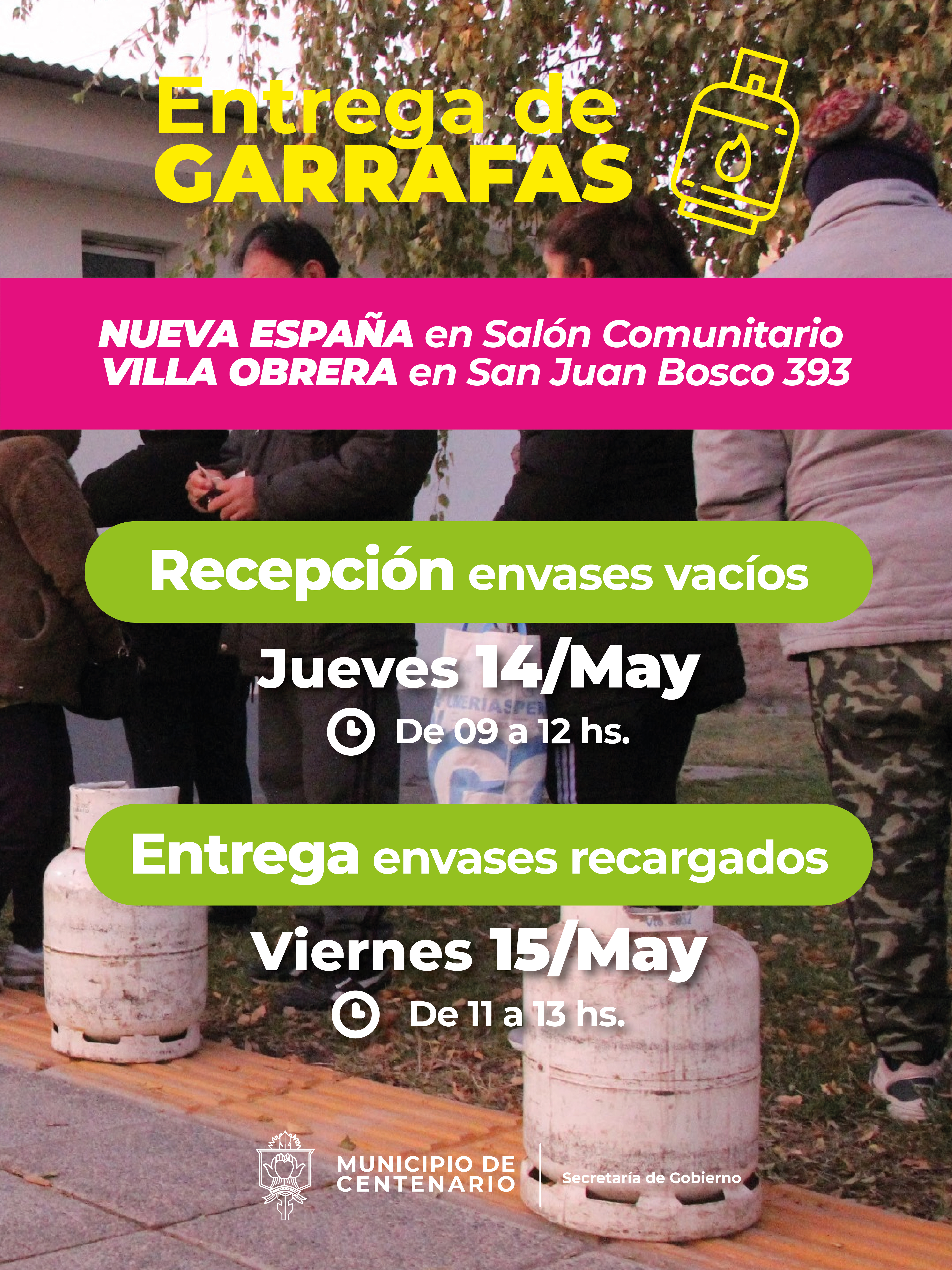 Imagen de ENTREGA DE GARRAFAS EN LOS BARRIOS NUEVA ESPAÑA, VILLA OBRERA Y ELUNEY