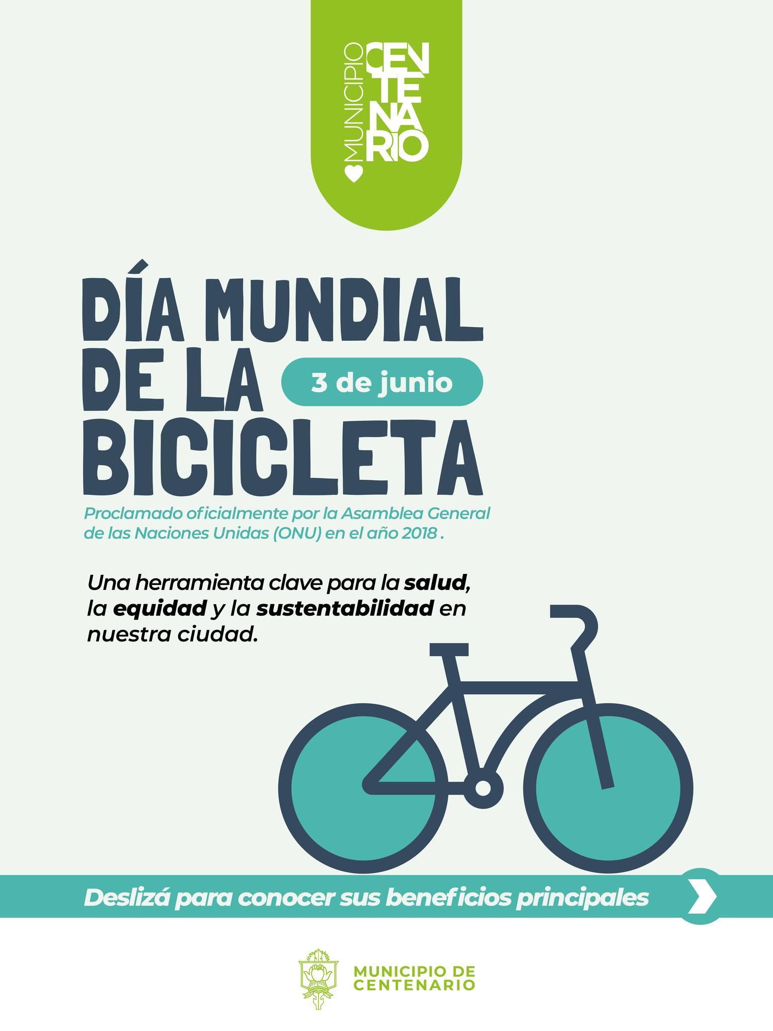 Imagen de DÍA MUNDIAL DE LA BICICLETA: CENTENARIO AVANZA CON SU PRIMERA BICISENDA Y PROMUEVE UNA MOVILIDAD MÁS SEGURA Y SUSTENTABLE