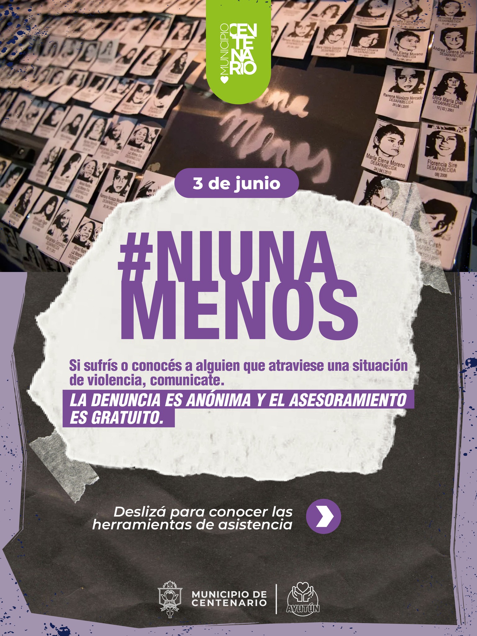 Imagen de NI UNA MENOS: CENTENARIO RENUEVA SU COMPROMISO CONTRA LA VIOLENCIA DE GÉNERO