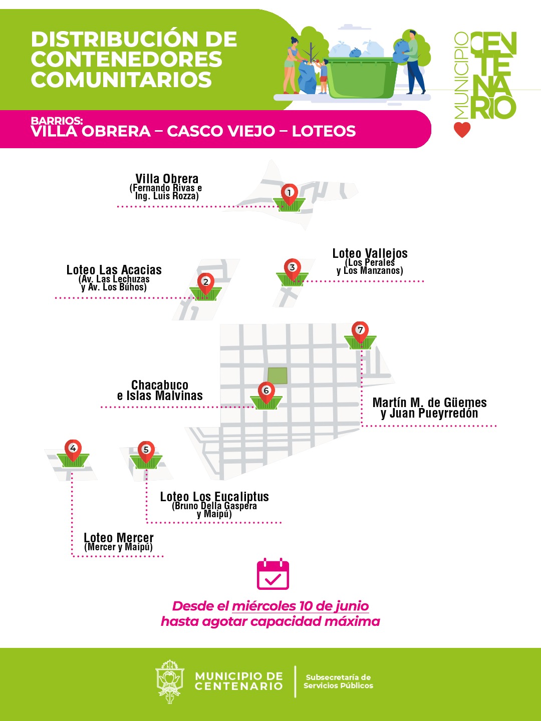 Imagen de MAÑANA EL MUNICIPIO INSTALARÁ LOS CONTENEDORES COMUNITARIOS EN LOS BARRIOS VILLA OBRERA, CASCO VIEJO Y LOTEOS
