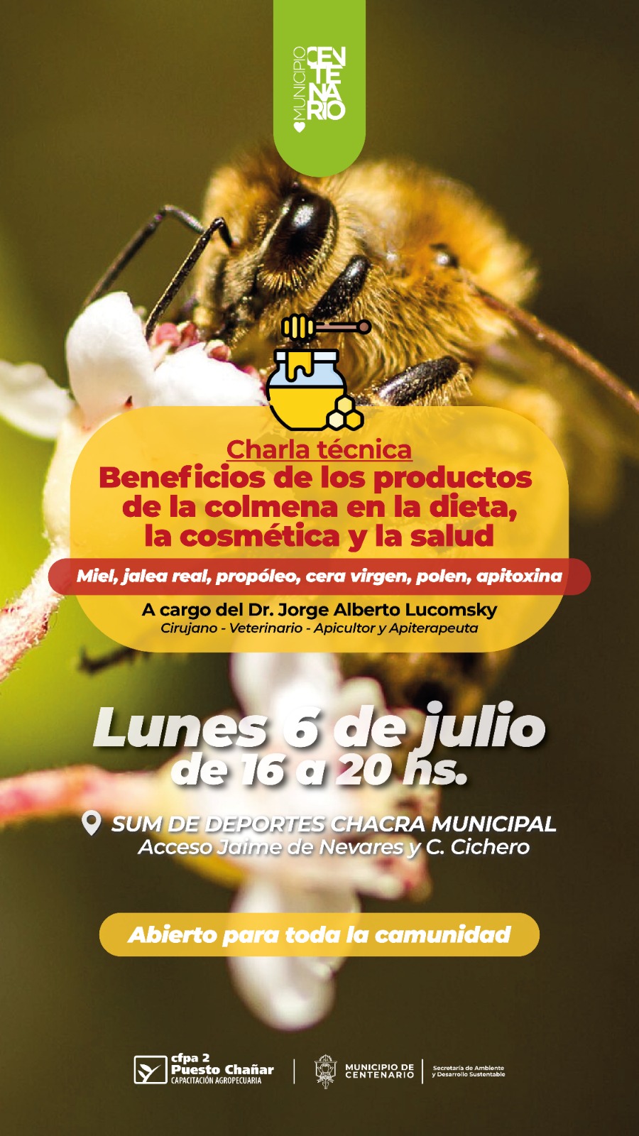 Imagen de CHARLA SOBRE BENEFICIOS DE LA COLMENA: "ESTAMOS VIENDO LA HISTORIA Y LA SITUACIÓN ACTUAL DE LA APICULTURA EN EL MUNDO"