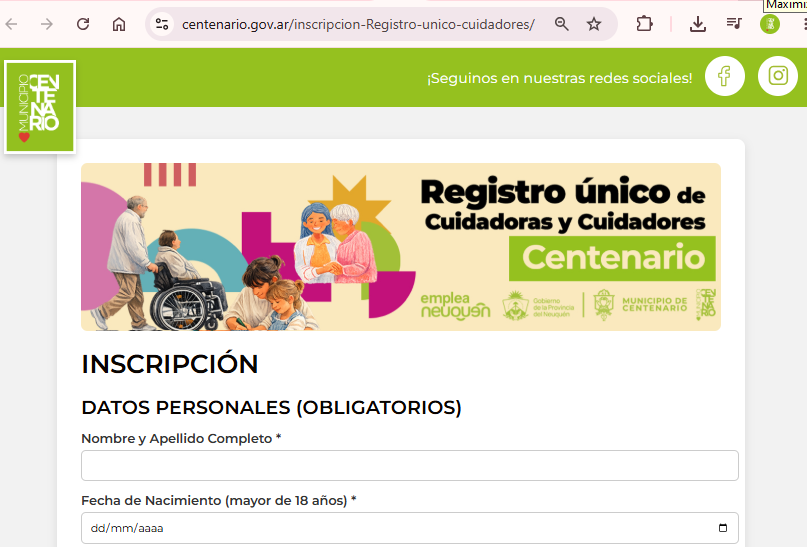 Imagen de EL MUNICIPIO IMPULSA EL REGISTRO ÚNICO DE CUIDADORAS Y CUIDADORES PARA FORTALECER LA FORMACIÓN Y EL EMPLEO