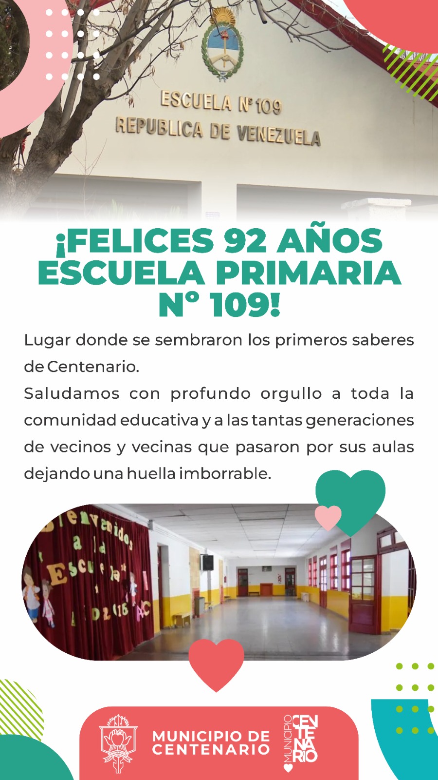 Imagen de LA ESCUELA PRIMARIA N.º 109 CELEBRA 92 AÑOS DE HISTORIA Y COMPROMISO CON LA EDUCACIÓN