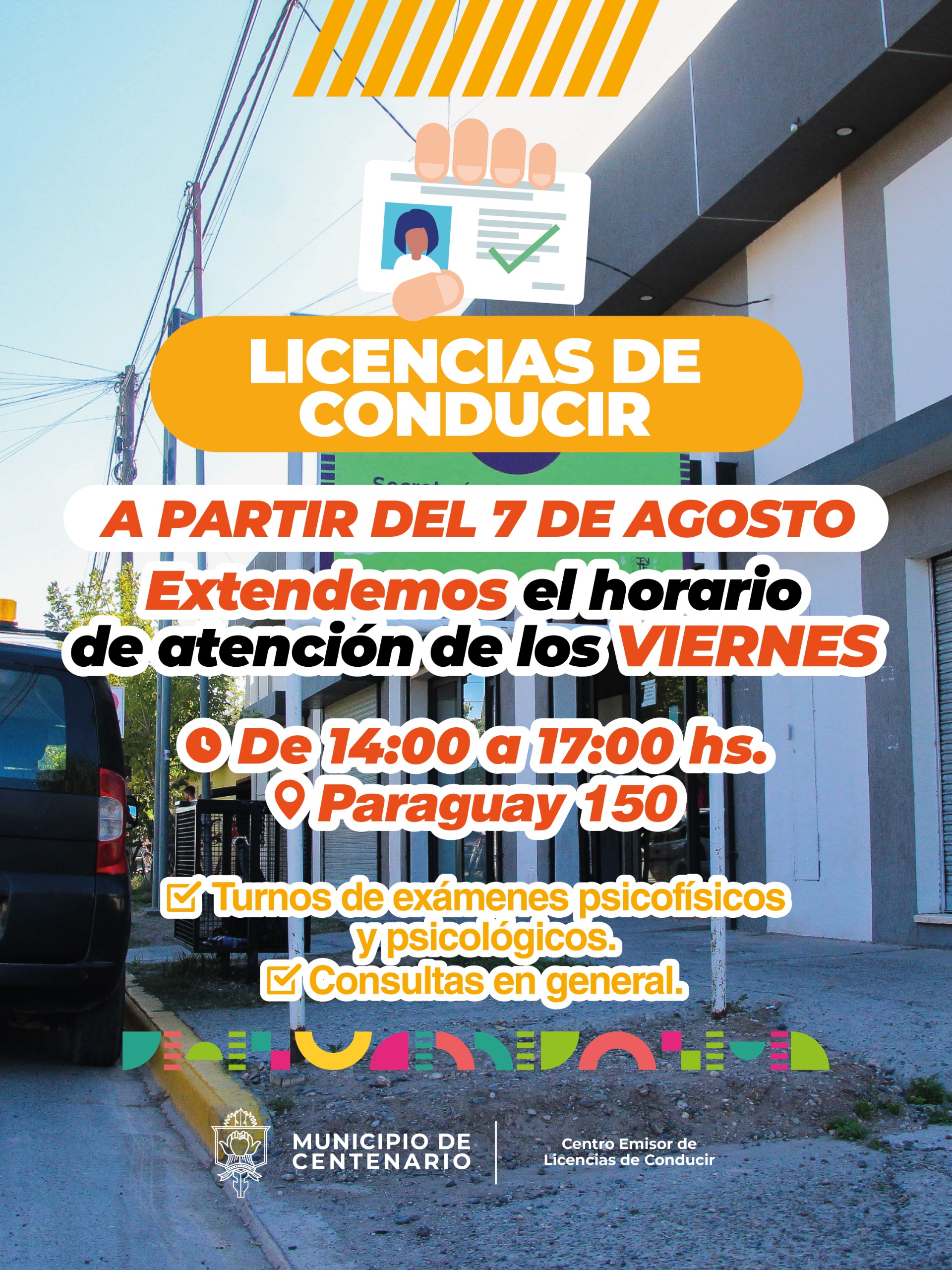 Imagen de LICENCIAS DE CONDUCIR AMPLÍA SU HORARIO DE ATENCIÓN LOS VIERNES
