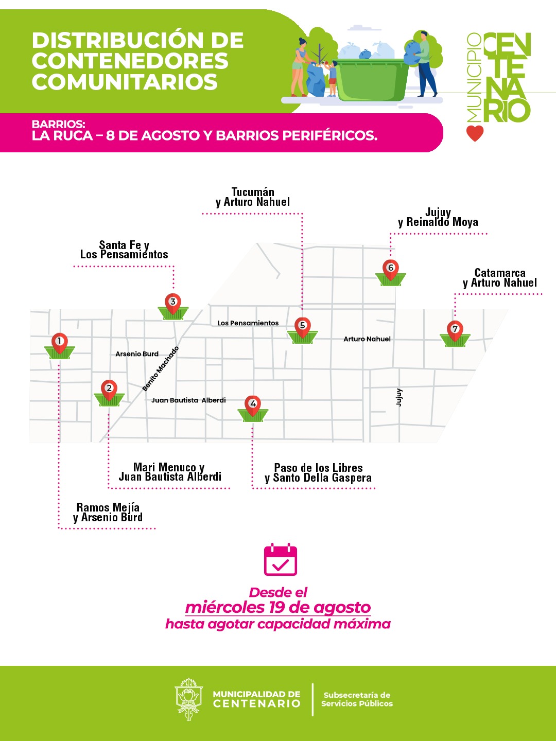 Imagen de EL MUNICIPIO CONTINÚA AMPLIANDO LA RED DE CONTENEDORES COMUNITARIOS EN LOS BARRIOS LA RUCA, 8 DE AGOSTO Y PERIFÉRICOS 