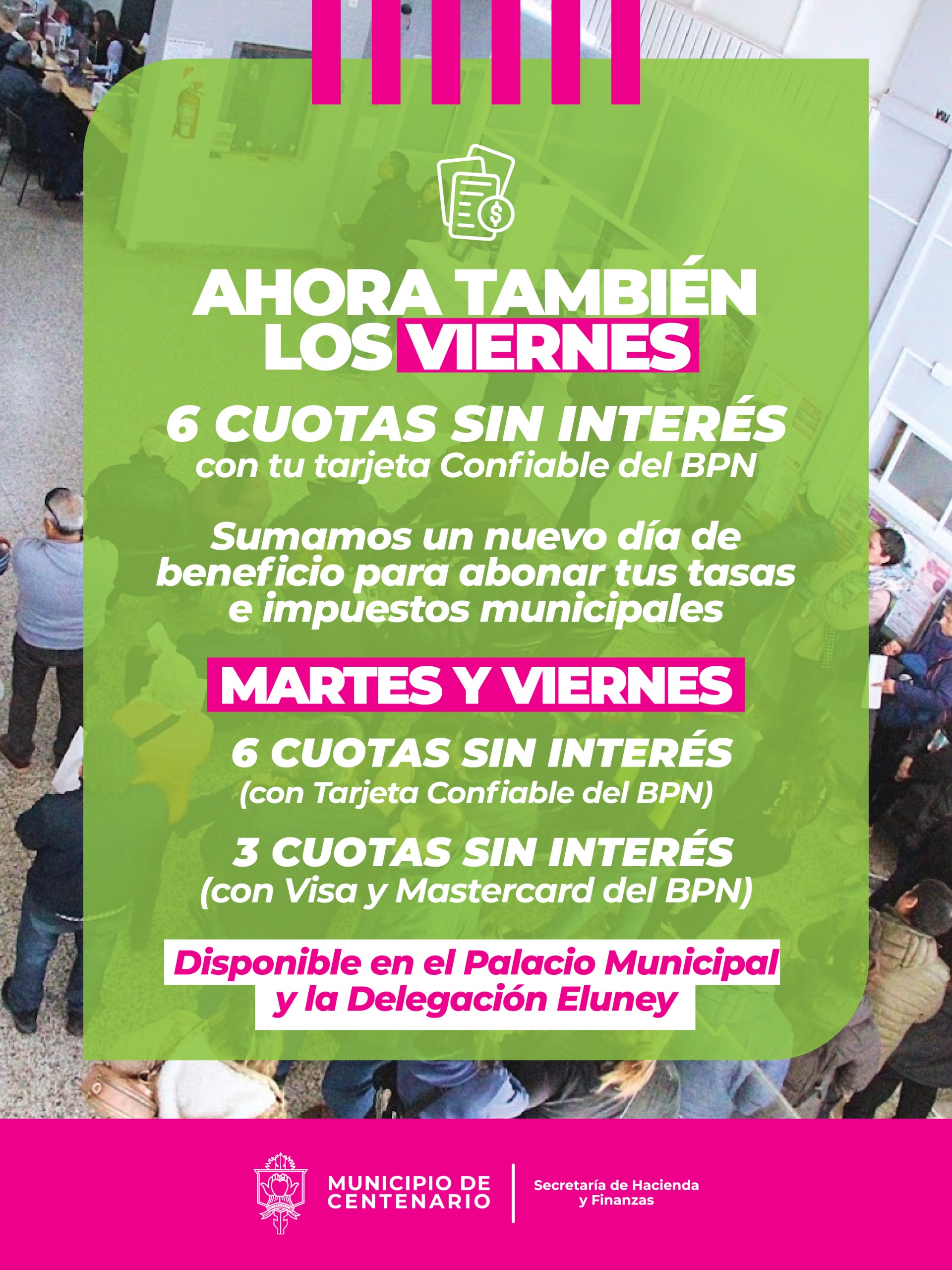 Imagen de BENEFICIOS DE PAGO: 6 CUOTAS SIN INTERÉS CON TARJETA CONFIABLE DEL BPN LOS MARTES Y VIERNES