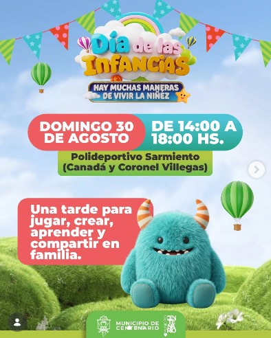 Imagen de CENTENARIO VIVIRÁ UNA GRAN JORNADA PARA CELEBRAR EL DÍA DE LAS INFANCIAS EL PRÓXIMO 30 DE AGOSTO
