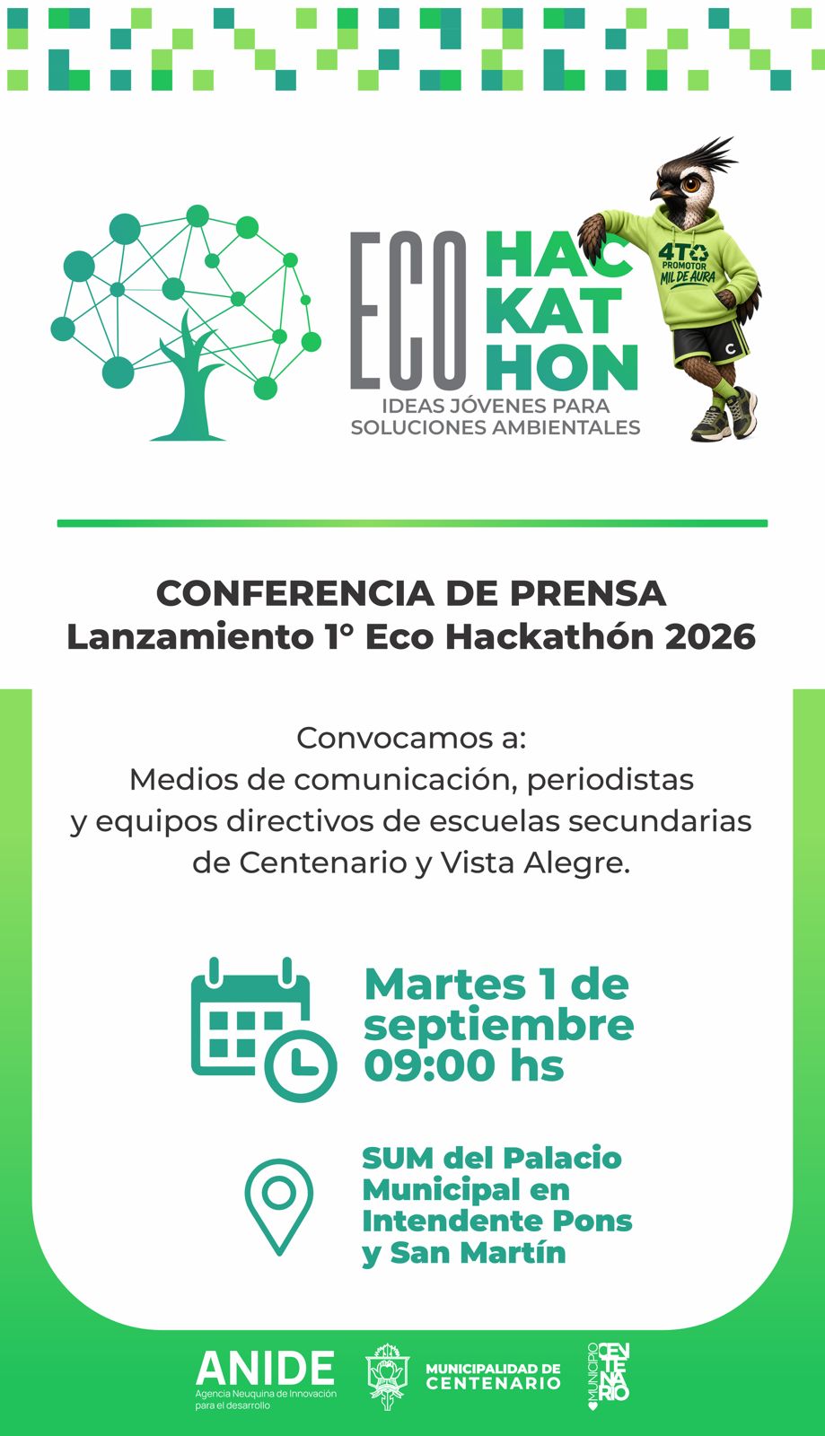 Imagen de CENTENARIO PRESENTARÁ LA PRIMERA ECO HACKATHÓN EN CONFERENCIA DE PRENSA PARA IMPULSAR SOLUCIONES AMBIENTALES CREADAS POR ESTUDIANTES