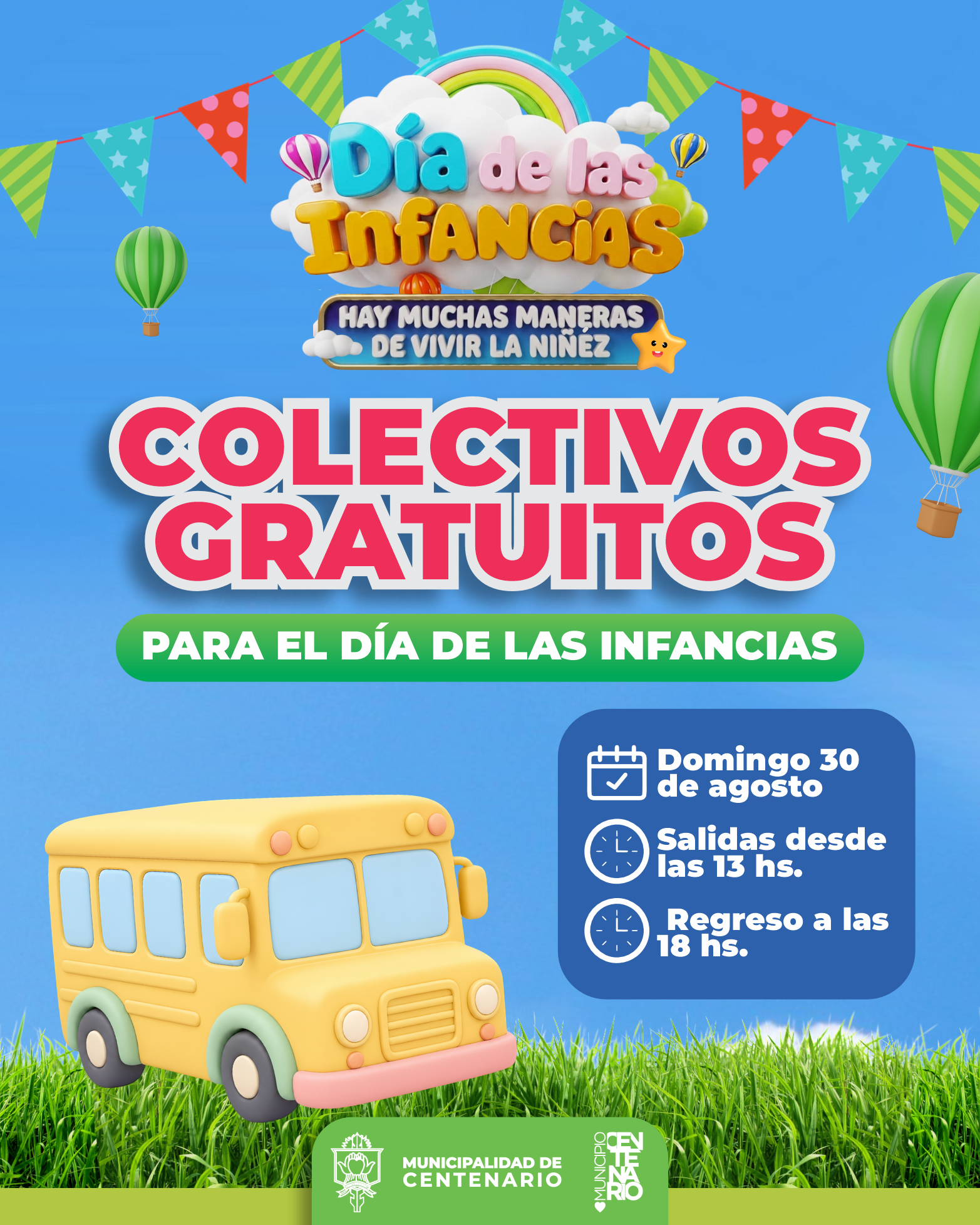Imagen de HABRÁ COLECTIVOS GRATUITOS PARA LLEGAR AL FESTEJO DEL DÍA DE LAS INFANCIAS