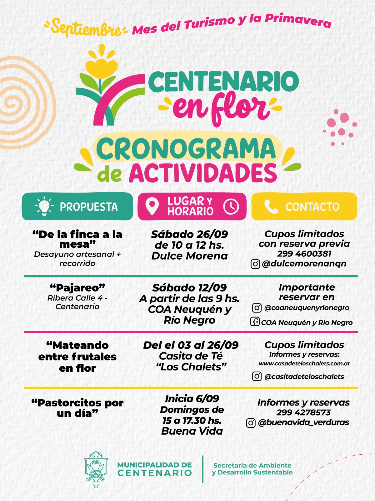 Imagen de CENTENARIO EN FLOR: SEPTIEMBRE INVITA A DESCUBRIR EL AGROTURISMO LOCAL