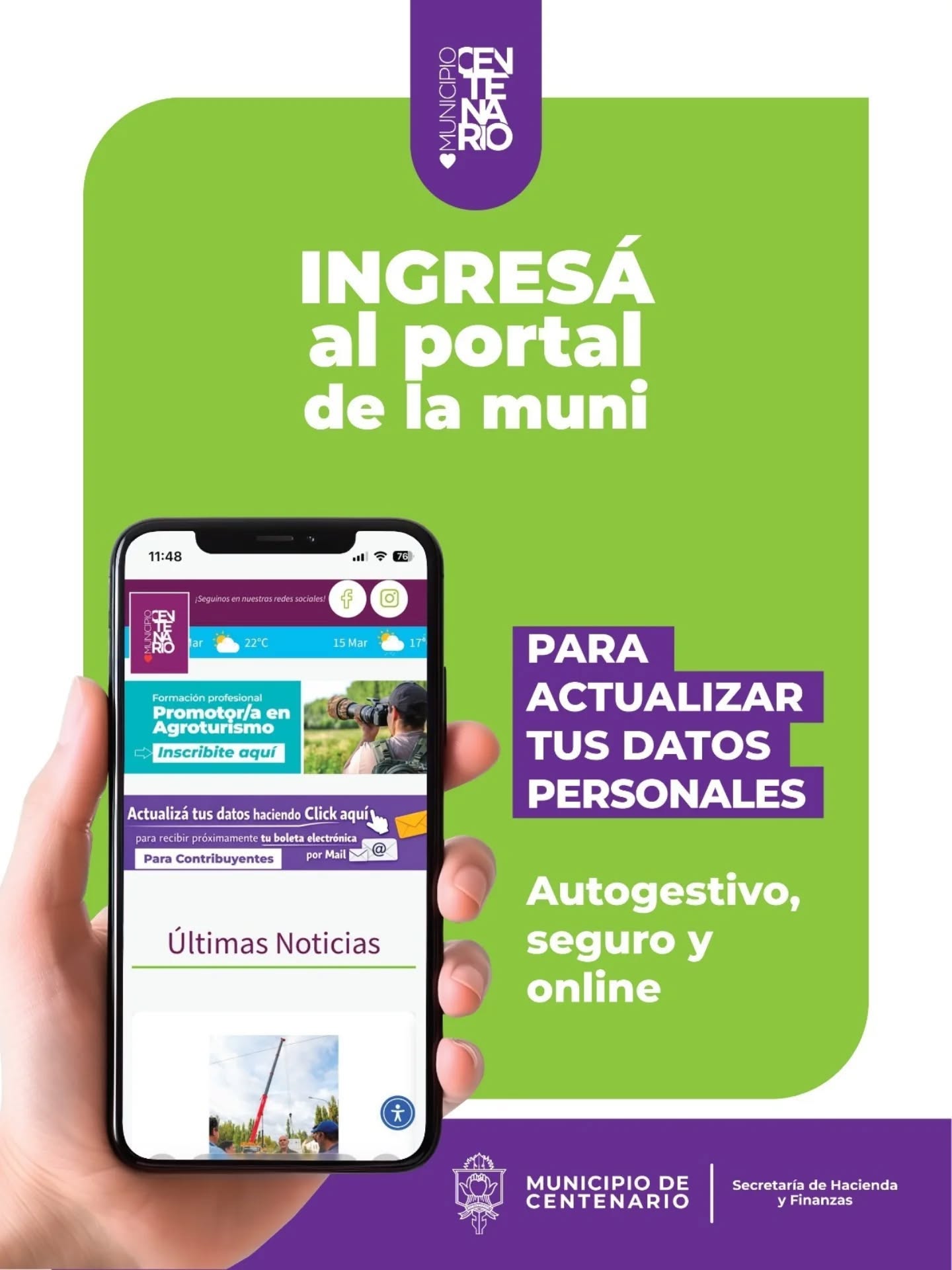 Imagen de EL MUNICIPIO CONTINÚA CON EL ENVÍO DE BOLETAS ELECTRÓNICAS PARA FACILITAR EL PAGO DE TASAS Y PATENTES
