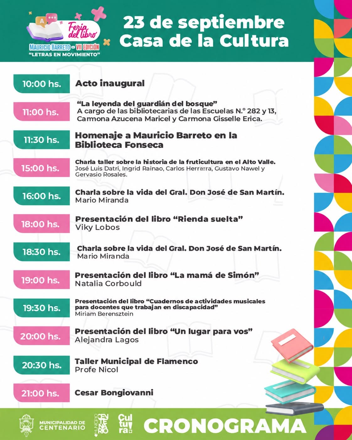 Imagen de FALTA UNA SEMANA PARA EL INICIO DE LA VII FERIA DEL LIBRO DE CENTENARIO QUE LLEVARÁ EL NOMBRE DE MAURICIO BARRETO